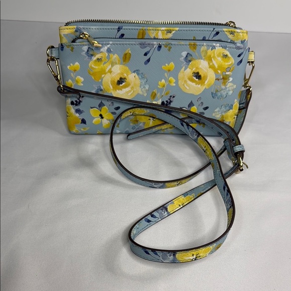 Nanette Lepore Blue and Yellow Floral Crossbody Bag - Picture 5 of 7
